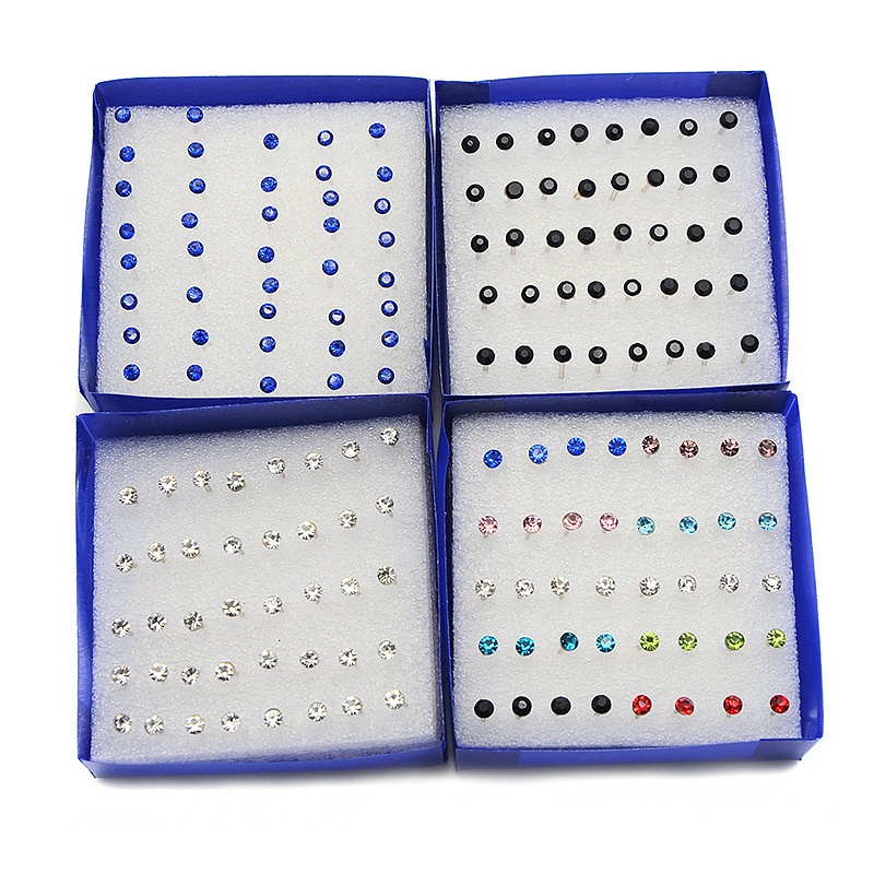 เครื่องประดับต่างหูคริสตัลแฟชั่นสตรี 20 คู่ / ชุด