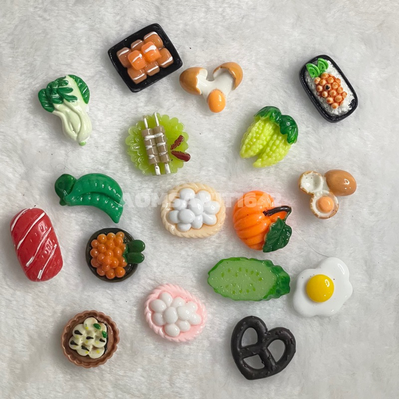 เรซิ่นรูปอาหาร เรซิ่นอาหารจิ๋ว เรซิ่นdiy คละแบบ10ชิ้น อุปกรณ์ตกแต่งเคสมือถือ กิ๊บช้อป Accessories