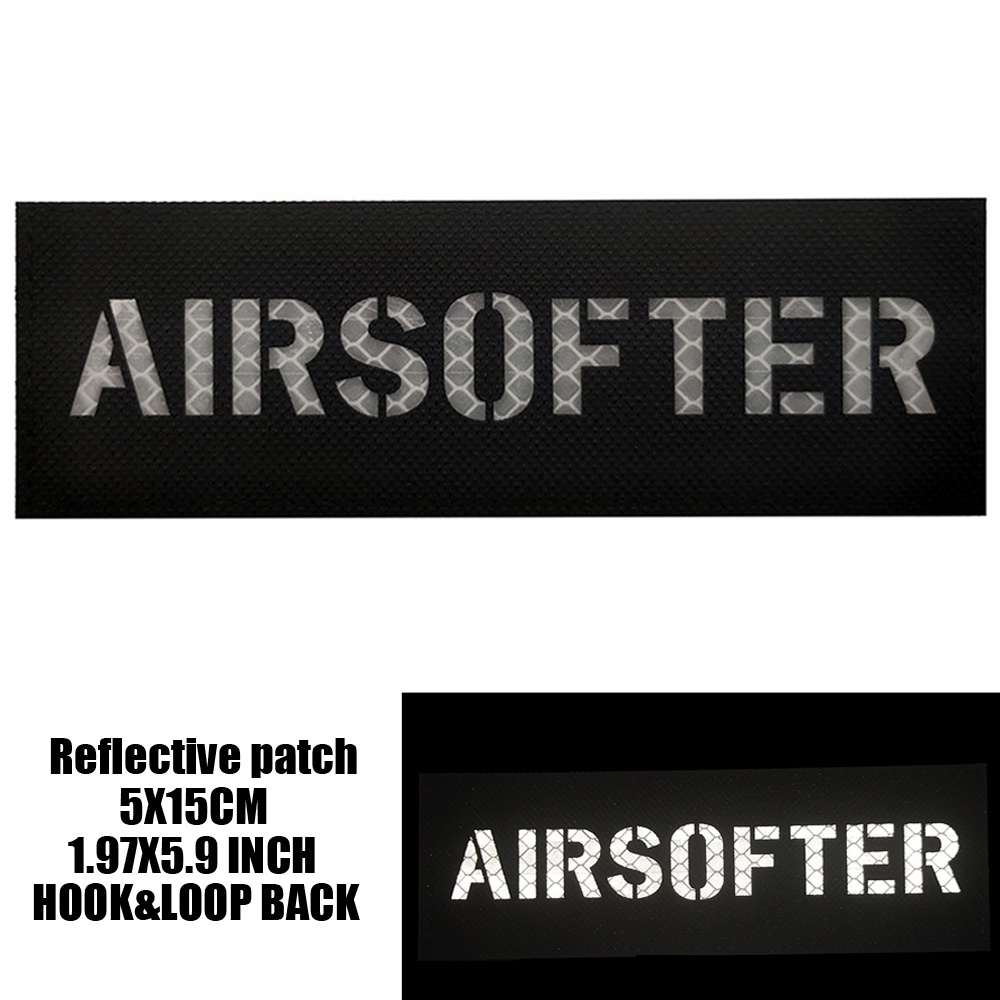 แผ่นสะท้อนแสง ลายตราสัญลักษณ์ Airsofter แบบเรืองแสง สําหรับกระเป๋าเป้สะพายหลัง
