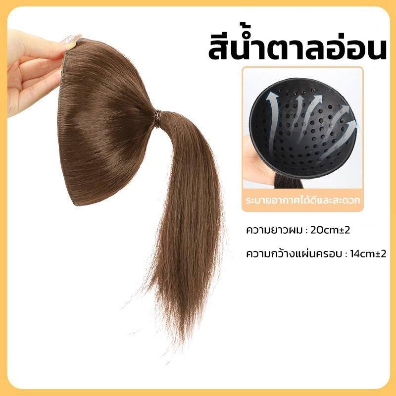 แผ่นเสริมผม หางม้า หัวทุยสวย ยาว20cm กว้าง14cm แบบสวม แฮร์พีชเสริมผม