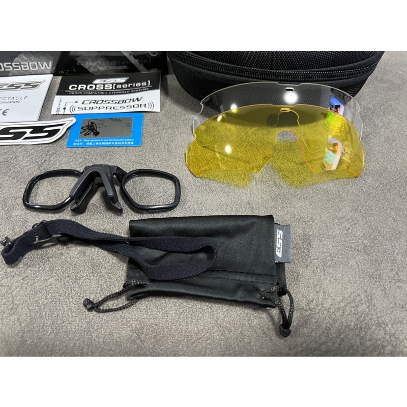 แว่นตาESS Crossbow แว่นตายุทธวิธี กรอบสีดำ มาพร้อมกรอบตัดแว่นสายตา เลนส์POLARIZED
