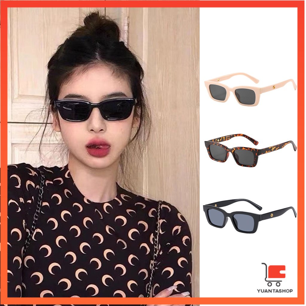 แว่นตากันแดด เลนส์ทรงสี่เหลี่ยม  unisex สำหรับสตรี แว่นตากันแดด Sunglasses