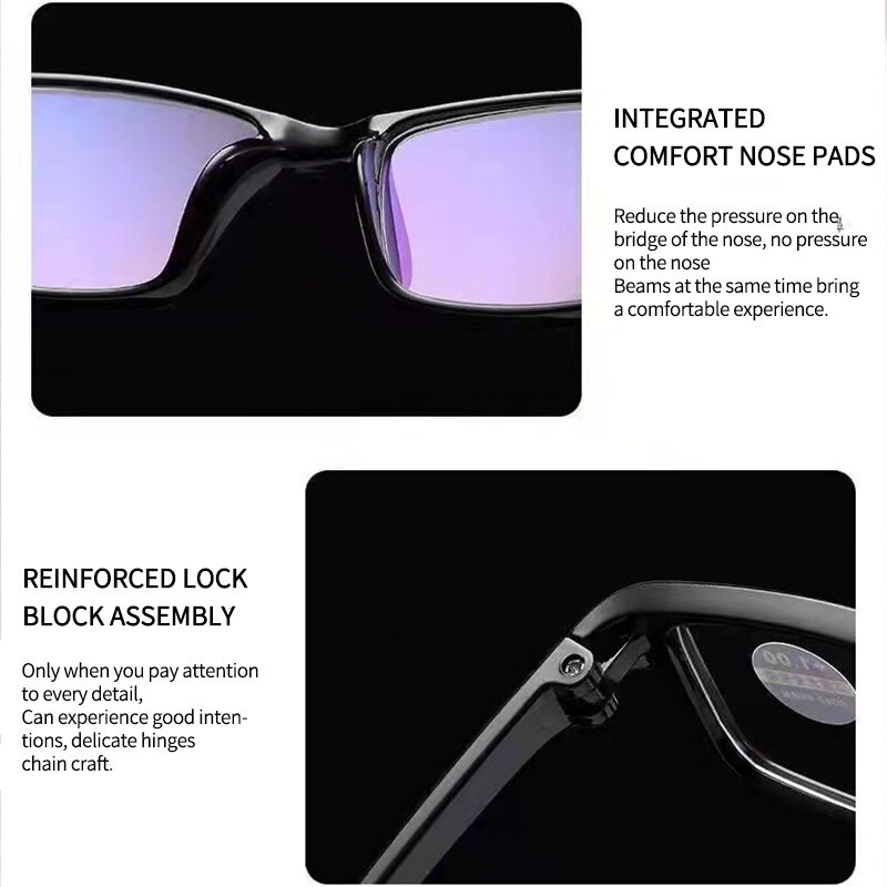 แว่นตาอ่านหนังสือ ป้องกันแสงสีฟ้า TR90 แว่นตาอ่านหนังสือเรซิ่น HD