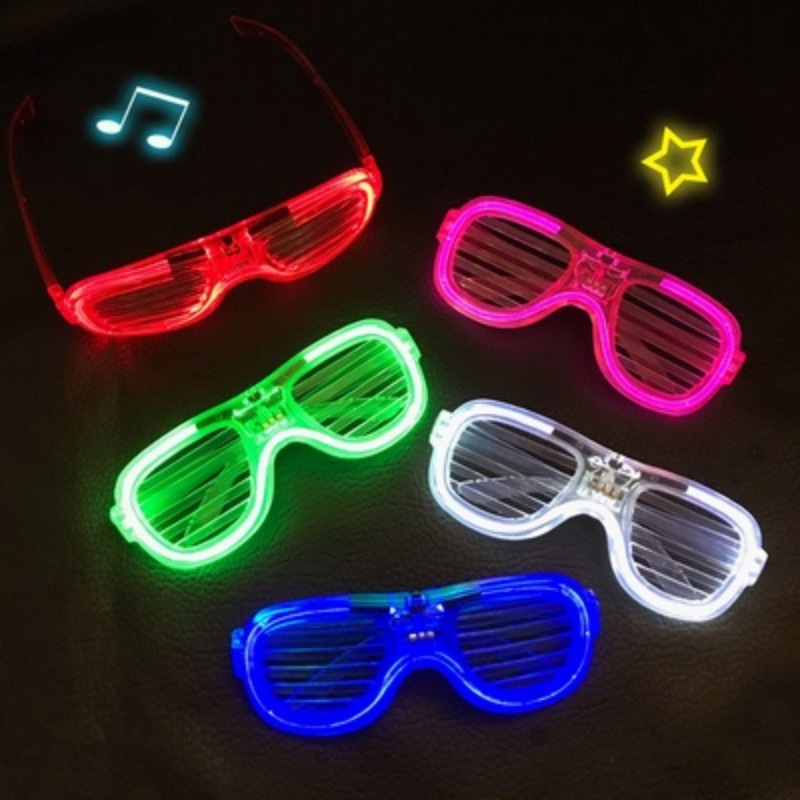 แว่นตาเทคนิค มีไฟ LED เรืองแสงในที่มืด พร็อพสําหรับปาร์ตี้ฮาโลวีน