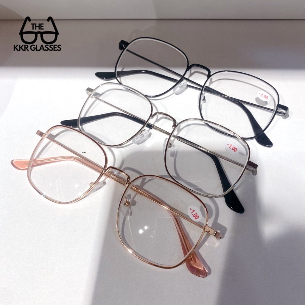 แว่นสายตา ทรงสี่เหลี่ยม เฉพาะค่าสายตาเท่านั้น มาตรฐาน ชายหญิงใส่ได้ มีปลายทาง