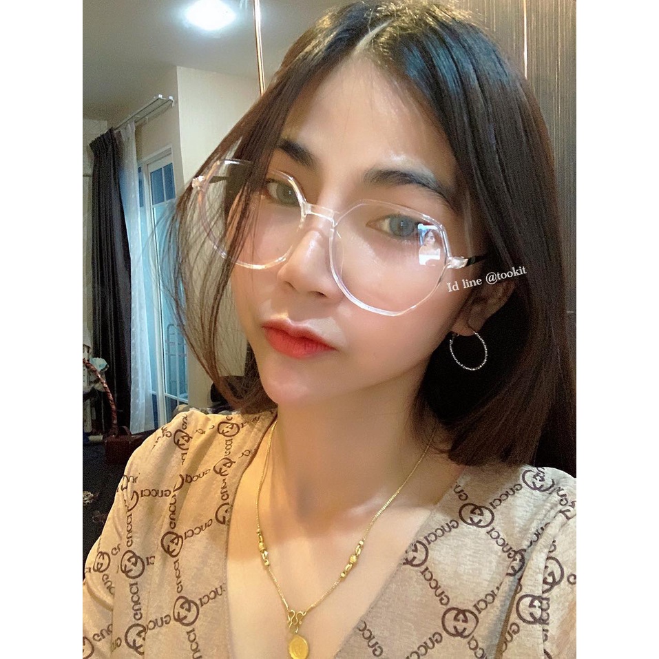 แว่นสายตาสั้นกรองแสงคอมและมือถือ 50ถึง-600 เลนส์ (  MULTICOAT ) ทรงขอบหยัก กรอบพร้อมเลนส์