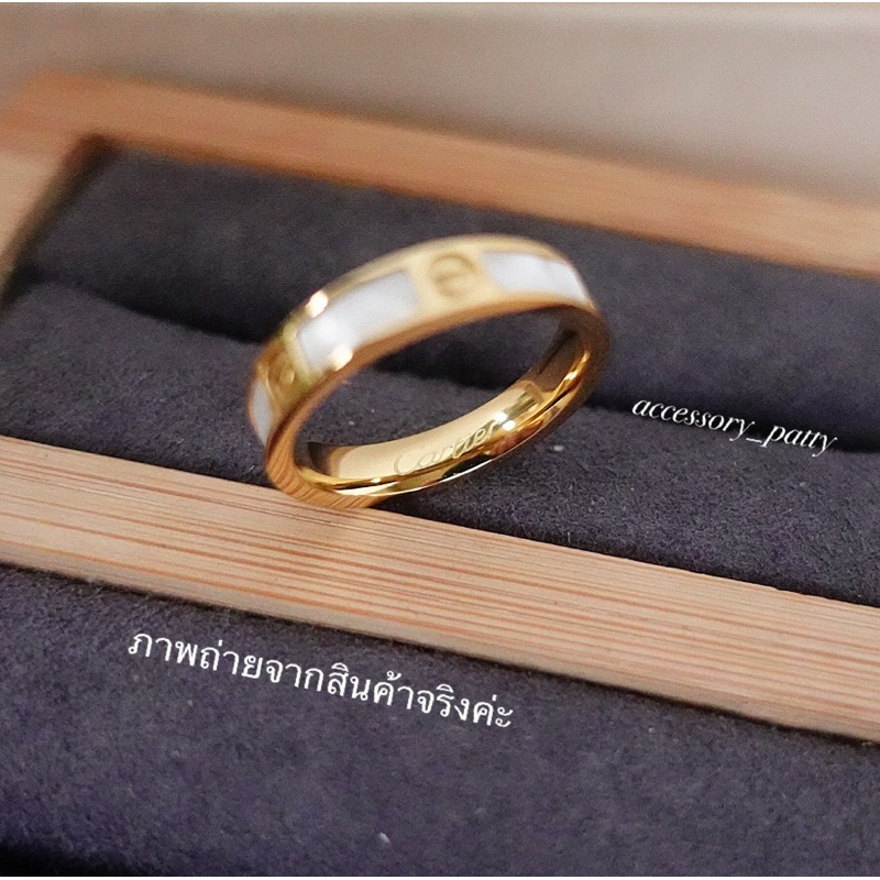 แหวนน็อตทอง/สีเปลือกมุก รุ่นCa03 สแตนเลสแท้ค่ะ