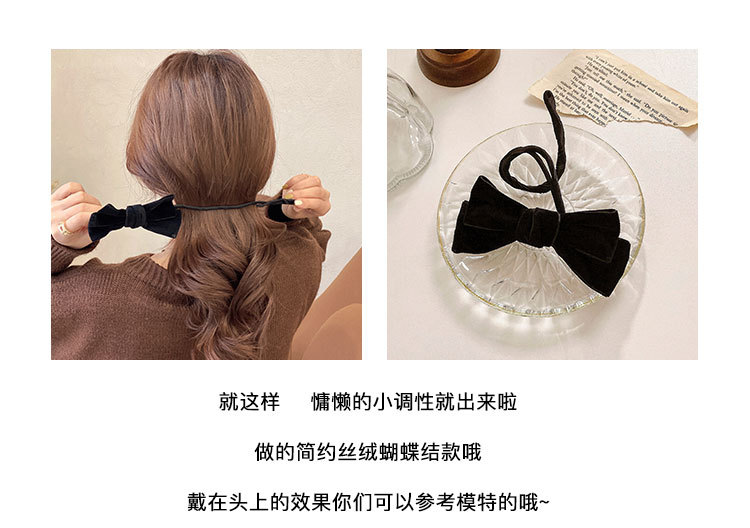 โบว์ผ้าโพกศีรษะผ้ากํามะหยี่สไตล์เกาหลีสําหรับผู้หญิง