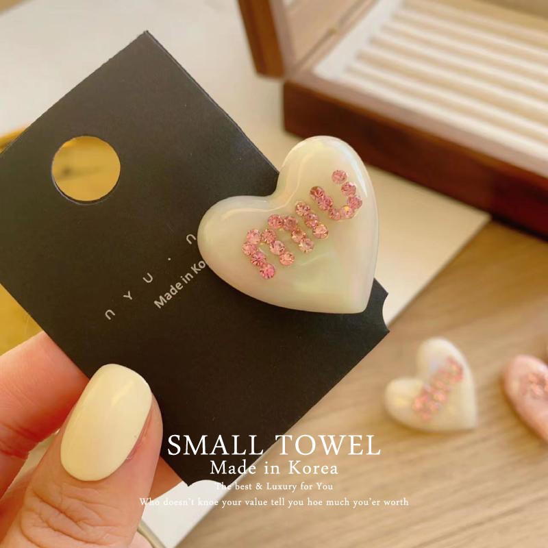 ใหม่ กิ๊บติดผม ประดับมุก พลอยเทียม สีชมพู ลายตัวอักษร หัวใจ หวานแหวว