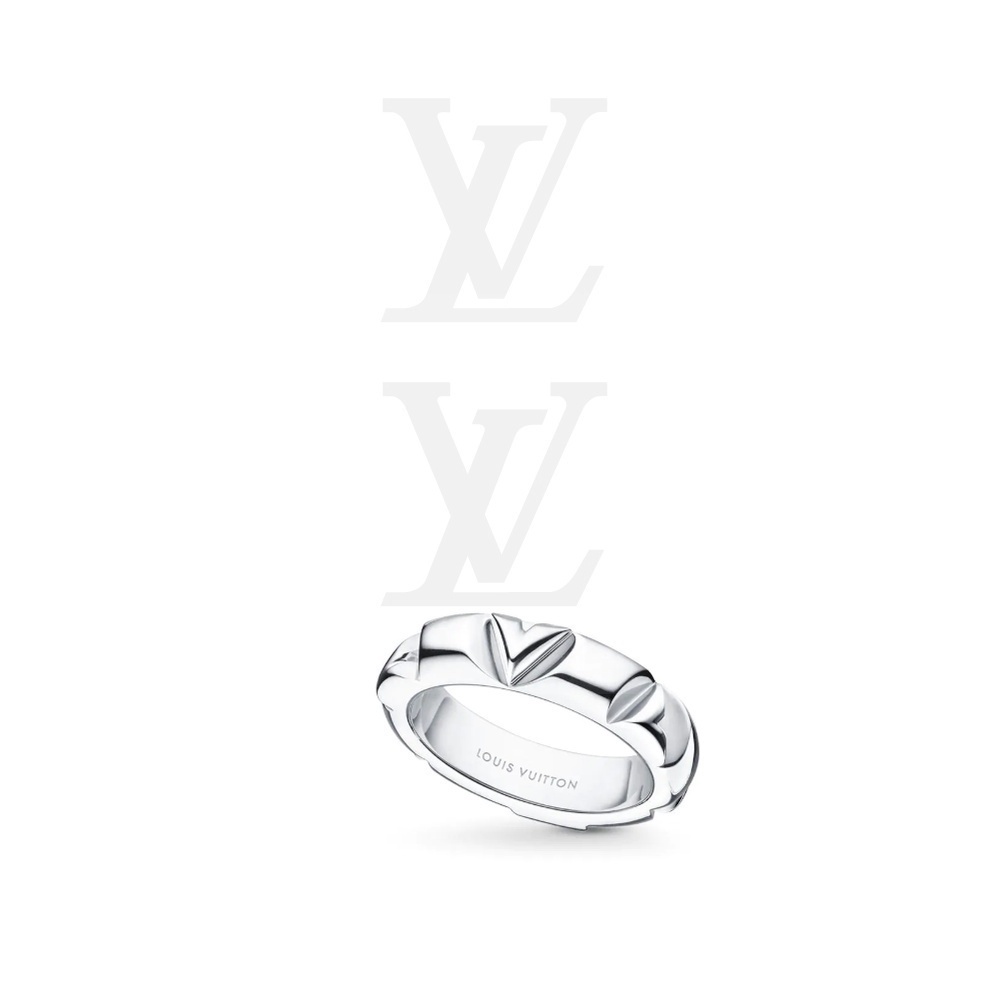 ใหม่ แหวนโวลต์ LV Loui S Vuitton สีขาว ทอง และสีทอง 2022