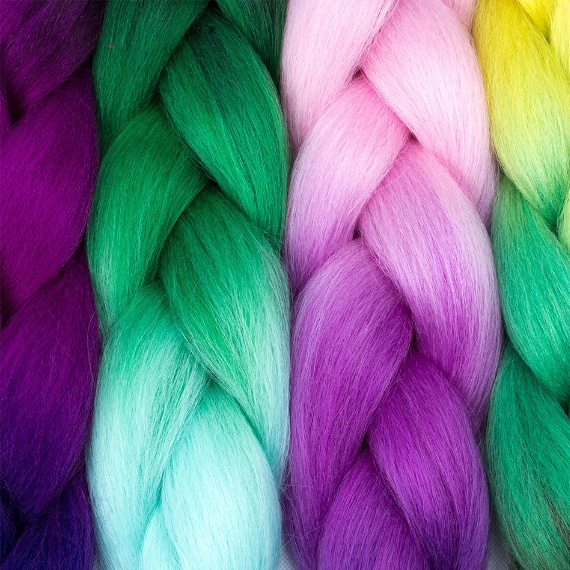 ไหมถักเปียนิ่มๆ แฮร์พีชถักเปียน่ารักๆ 2 และ 3 สีไฮไลท์แบบสวยมาก