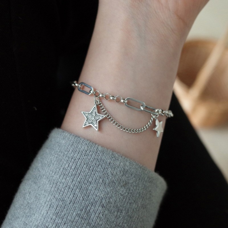✿ เครื่องประดับ สร้อยข้อมือ ทองแดง จี้รูปดาวห้าแฉก สไตล์ฮิปฮอป สําหรับผู้หญิง