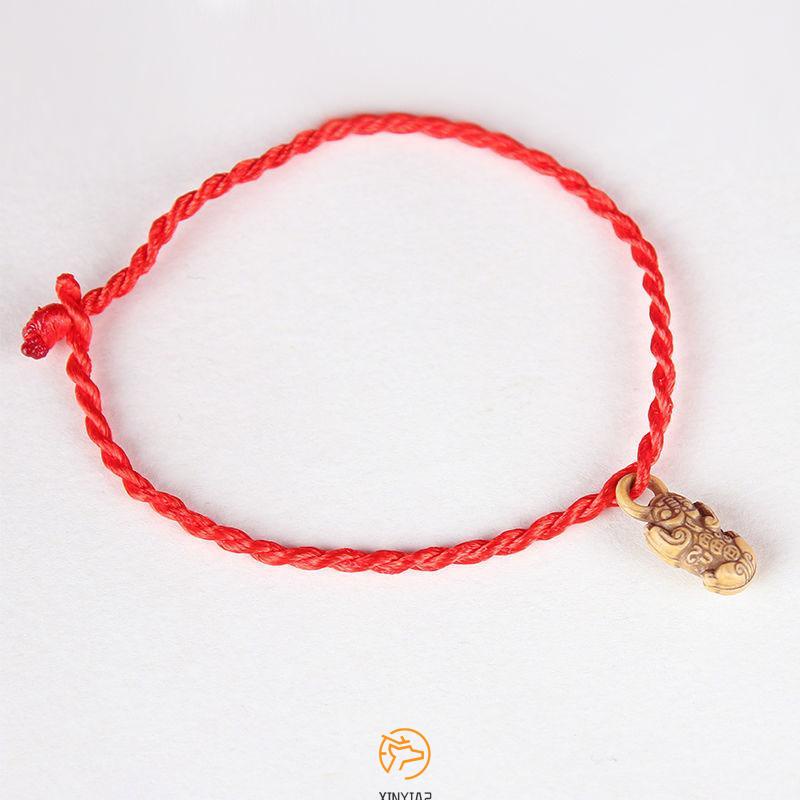 【xinyia2.th】สร้อยข้อมือเชือกทอ สีแดง ขนาดเล็ก ของขวัญ