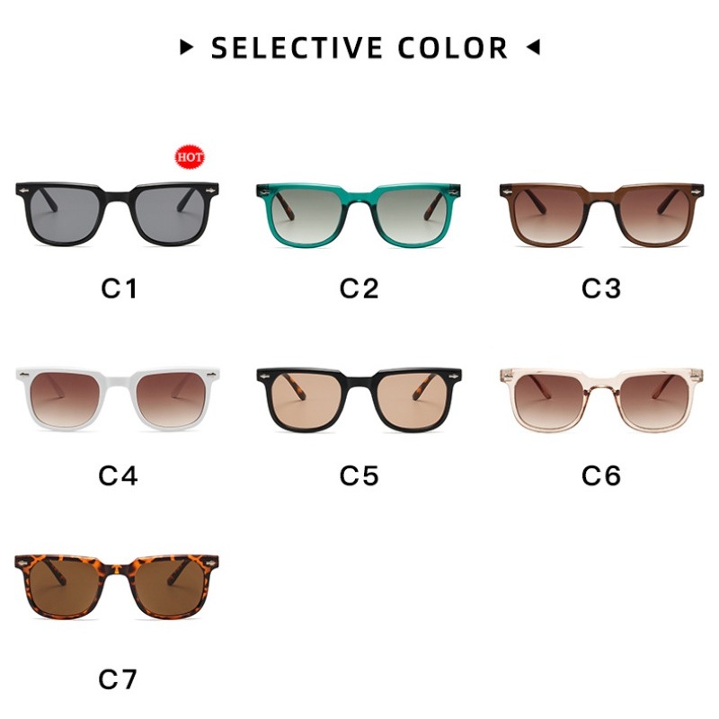 【พร้อมส่ง】COD (San9) แว่นตากันแดดแฟชั่น ทรงสี่เหลี่ยม ป้องกันรังสียูวี สไตล์เรโทร