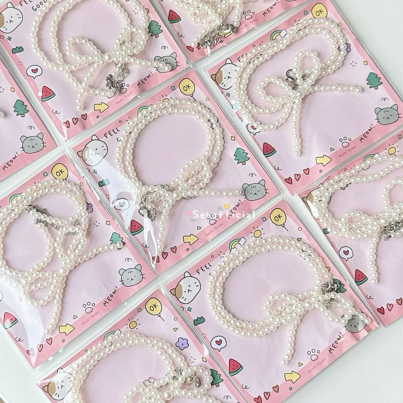 ꒰พร้อมส่ง꒱ สร้อยมุก สร้อยคอมุก ผูกโบว์ โชกเกอร์ ใส่ไปทะเล y2k