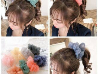 ยางรัดผมโดนัทผ้าชีฟองลายสก๊อตน่ารักของผู้หญิง(มีของพร้อมส่ง)