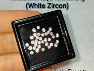 Cพลอยเพทาย สีขาว White Zircon เจียรเหลี่ยมก้นเพชร กลม 1-3 mm. เหมาะทำฝังพลอย แหวนเพชร จี้เพชร ต่างหูเพชร พลอยแท้ธรรมชาติ