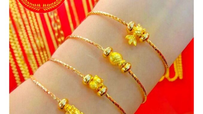 กำไลข้อมือจี้/ชาร์มทองเเท้ 99.99% หนัก 0.1 กรัม เลือกจี้ห้อยได้