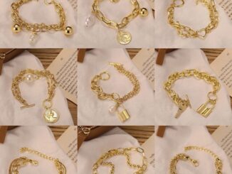 Multilayer Fashion Coin Portrait Bracelet Retro Couple Heart-shaped Bracelets Gold Silver Cross Chain Jewelry Accessories