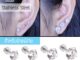 ต่างหูเพชร สแตนเลส 316L ไม่ลอก ไม่ดำ เครื่องประดับแฟชั่น ขนาดก้าน 1 มิล [รหัส F]