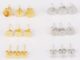 ต่างหู ทรงกลม สีทอง และสีเงิน 4 มม. 6 มม. 8 มม. 100 ชิ้น