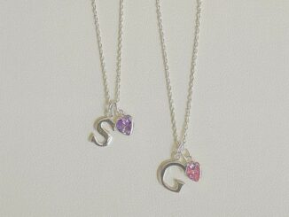 SissyJewelry // สร้อยคอเงินแท้ ประดับ ตัวอักษร + พลอยหัวใจ 5mm mini chain   Free gift box