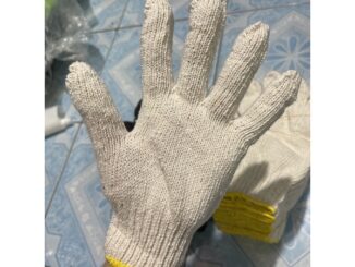 { ยกโหล 12 คู่ } ถุงมือทอผ้าฝ้ายทำงาน