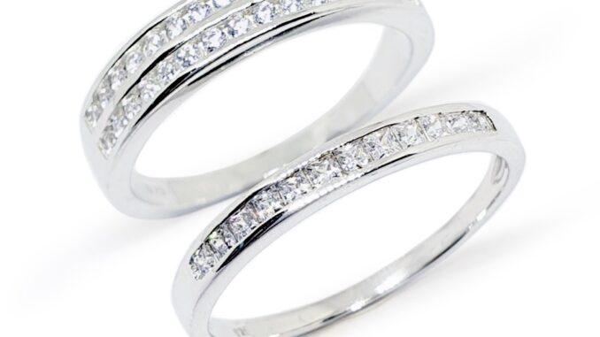 Memorine Jewelry แหวนคู่รักเงินแท้ 925 ฝังเพชรสวิส (CZ) : DUO-6