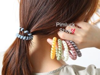 พร้อมส่ง ยางมัดผม ยางรัดผม หลากสีแบบสายโทรศัพท์ ยางมัดผมสไตล์เกาหลี แบบเกลียว pimluck