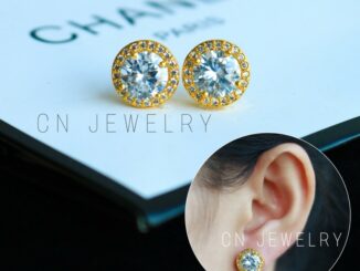ต่างหูเพชรขายดี ตัวเรือนทอง  รุ่นW1-W4 1คู่ CN Jewelry earings ตุ้มหู ต่างหูแฟชั่น ต่างหูเกาหลี ต่างหูทอง