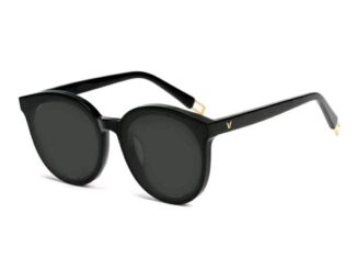 GAMT แว่นกันแดด Cat Eye Clear Sunglasses Retro Classic Designer Black Frame Gray Lens.