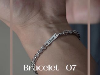 07-สร้อยข้อมือสแตนเลสสายโซ่สลักชื่อฟรี