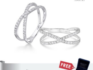 แหวนเงินแท้925 ชุบเคลือบทองคำขาว ประดับเพชร CZ Swiss Diamond✨ [ X - Allure Jewelry ]