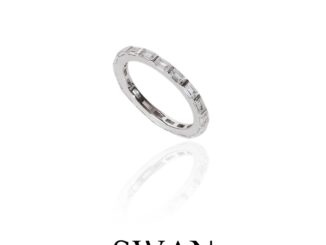 SWAN - Baguette Ring แหวนเงินแท้ฝังรอบวง ฝังเพชรเหลี่ยม คิวบิกเซอร์โคเนีย cubic zirconia