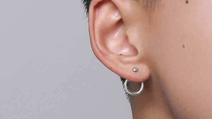 ต่างหูสตั๊ดแฟชั่น สไตล์ฮิปฮอป（A13-03-5）SILVER