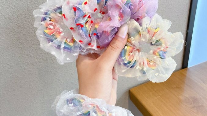 มาใหม่หลายรุ่น!! ยางรัดผมโดนัทเรนโบว์ สายรุ้ง ยางรัดผมโดนัท ชีฟองยางมัดผมเกาหลี โบว์โดนัท ที่คาดผมเกาหลี