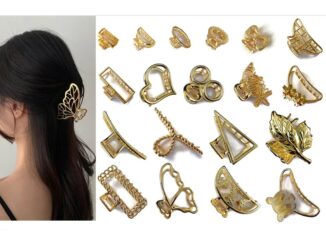 กิ๊บหนีบผม กิ๊บติดผม Gold Hair Claw Clips Womanข Hair Accessories