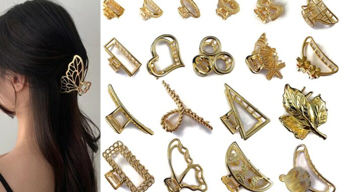 กิ๊บหนีบผม กิ๊บติดผม Gold Hair Claw Clips Womanข Hair Accessories