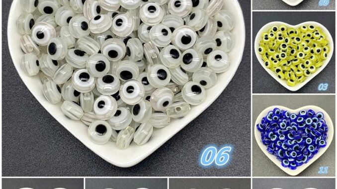 ลูกปัดลูกตาชั่วร้าย หลากสี 6 มม. / 8 มม. สําหรับทําเครื่องประดับ DIY