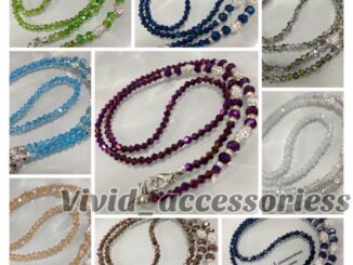 สายคล้องแมสคริสตัลวิบวับผสมลูกปัดเพชรยาว 25 นิ้ว (แจ้งรับห่วงใส่แว่นในเพิ่มบันทึกด้านล่างคำสั่งซื้อ)