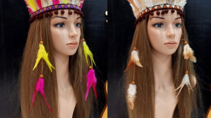 คาดผมโบฮีเมี่ยน  Shopmirabell คาดผมชนเผ่า แต่งแผงหน้าด้วยขนไก่ มีหลายสีพร้อมส่งจากไทย