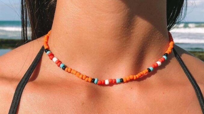 สร้อยลูกปัดเม็ดทราย สร้อยลูกปัด สร้อยแฟชั่น งาน handmade