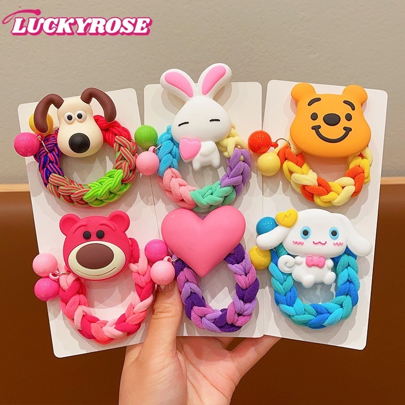 9 บาท ยางรัดผม แบบถัก ลายการ์ตูนสุนัข สตรอเบอร์รี่ หมีน่ารัก สีสันสดใส สําหรับผู้หญิง 2024