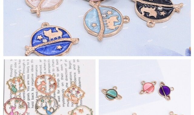 จี้โลหะลายแมว ก้อนเมฆ ดวงดาว จี้ห้อยคอแฟชั่น ราคาต่อหนึ่งชิ้น พร้อมส่ง missdiy  (6)