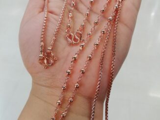 สร้อยนากปลอม พิงค์โกลด์ ใส่อาบน้ำได้ ไม่คัน ใช้ทน