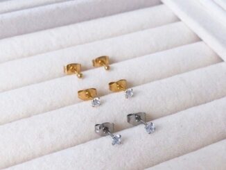 ต่างหูเพชร simple diamond ใส่ติดหูโดนน้ำได้