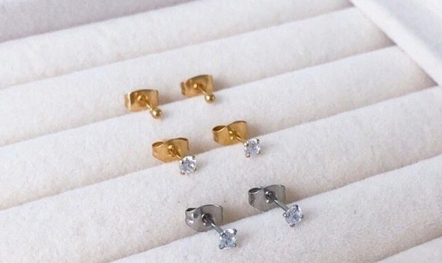 ต่างหูเพชร simple diamond ใส่ติดหูโดนน้ำได้