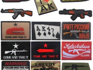 รัสเซียรัสเซีย AK 47 แพทช์เย็บปักถักร้อย Kalashnikova Krinkovฉันรักปืน ป้ายอาวุธ ยุทธวิธี การต่อสู้ สัญลักษณ์ สมัครแล้ว