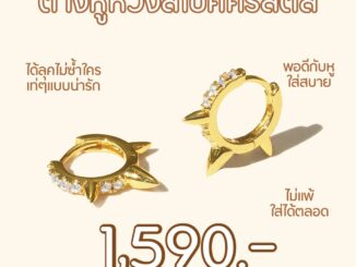 Shependence ต่างหูห่วงสไปค์คริสตัล (Spike Pave Huggie Earrings)