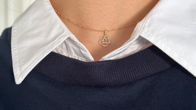 Gail's PFK246 camellia pendant